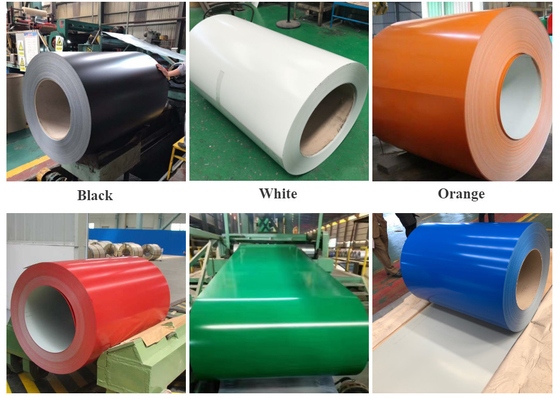 0.2 - 1.2mm Coating Thickness Colored Steel Sheet Coil 300 - 450Mpa Tensile Strength